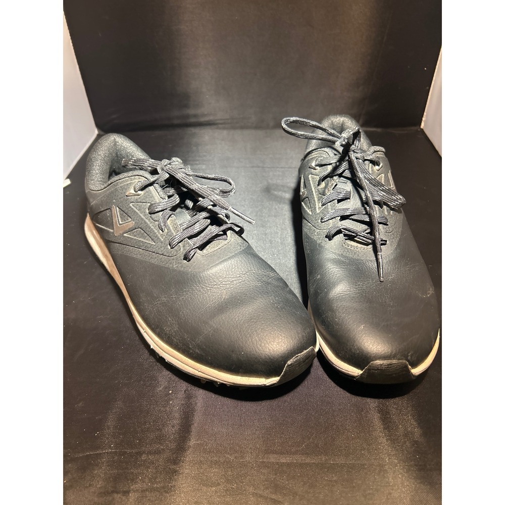 Callaway CGW400BK Mens Golf Shoes Black Spiked Lace Up Low Top Athletic Sneakers